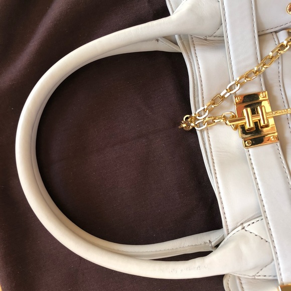Rachel Zoe Cream Leather Gold Shoulder Bag - Picture 10 of 14